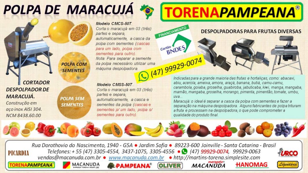 Máquina de polpas de frutas TORENA PAMPEANA