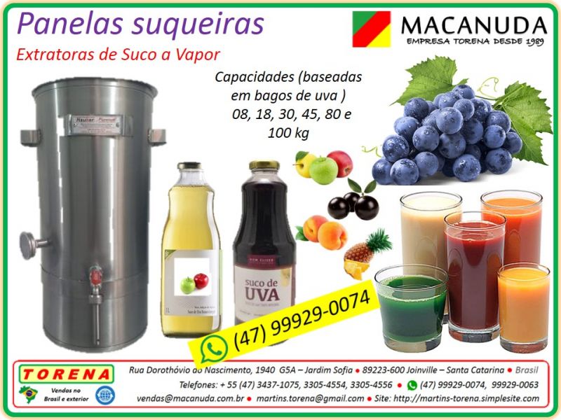 Panela extratora de suco com bico antiespuma marca Macanuda