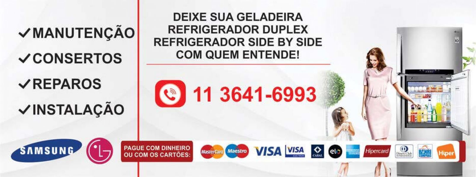 Manutenção para eletrodomésticos LG ou Samsung