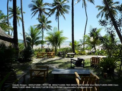 Pousada a venda na Bahia, ilha de Boipeba, Cairú, praia de Morere.