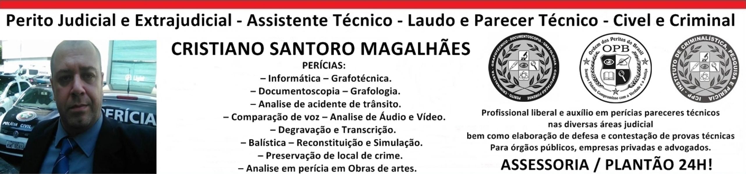 Perícia em Balística, analise de audio e video, grafotécnico, analise de acidente de transito - RJ
