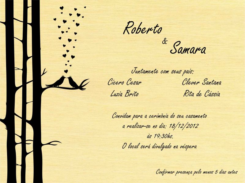 Convite de madeira para casamento