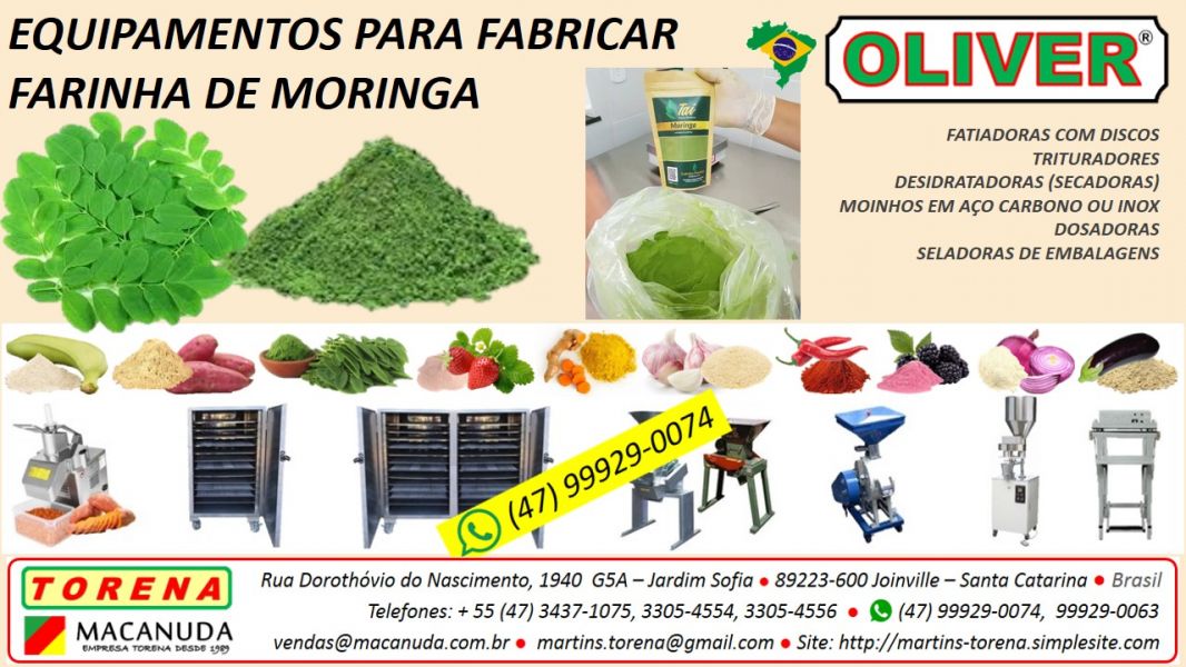 Folha de Moringa em pó máquina de moer industrial marca Oliver