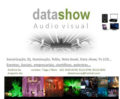 Aluguel de datashow, telão, noote book, tv LVD...