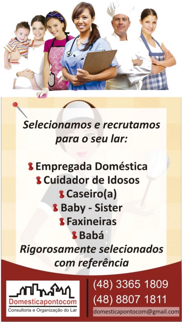 Contrate a sua empregada doméstica conosco