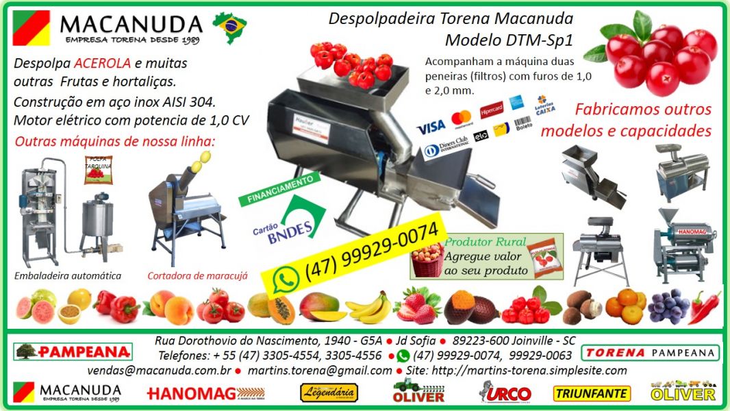 Marca Macanuda, Máquina despolpadora de acerola