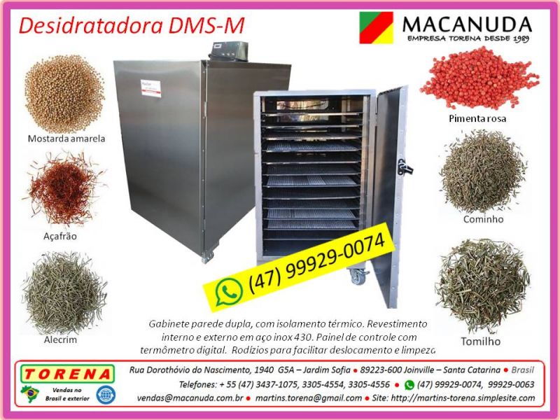 Maquinário para secar pimentas marca Macanuda
