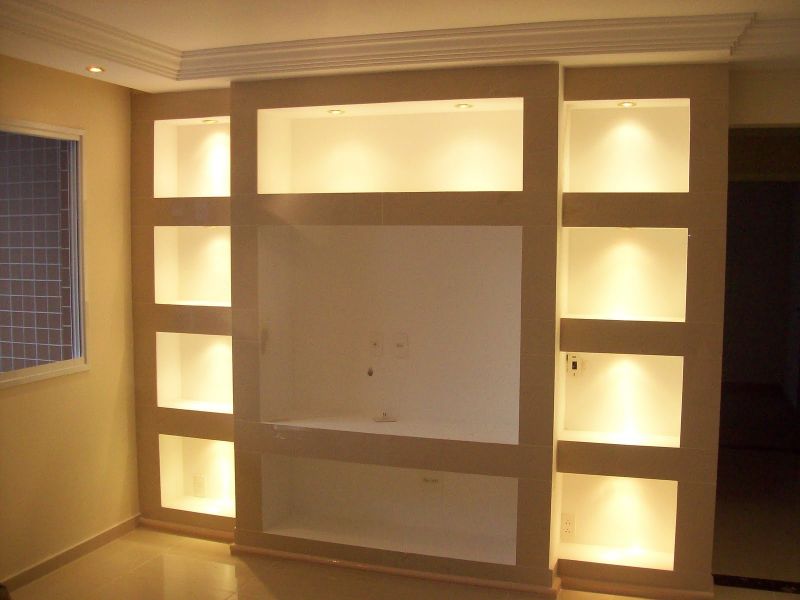 Rebaixamento em gesso acartonado e plaquinha