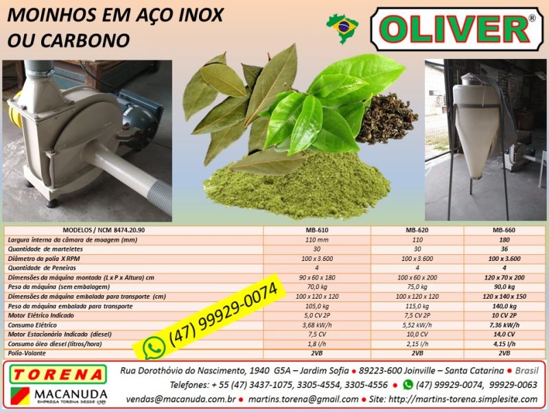 Fazer Pó de Ora-Pro-Nobis moinhos Oliver, qualidade Macanuda