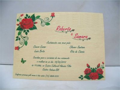 Convite de madeira para casamento