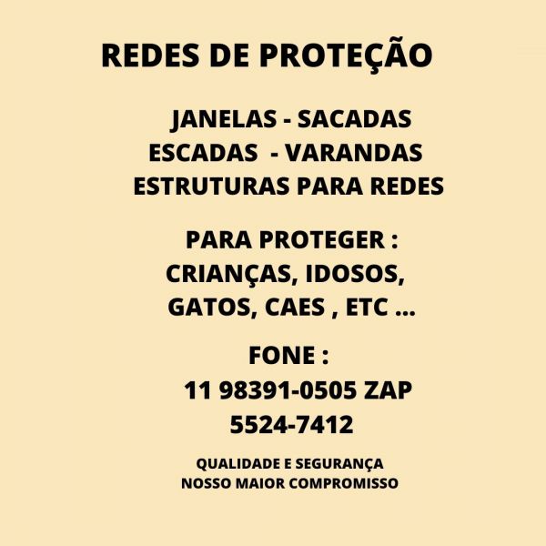 Redes de Proteção em Santo Amaro, (11) 98391-0505 zap 
