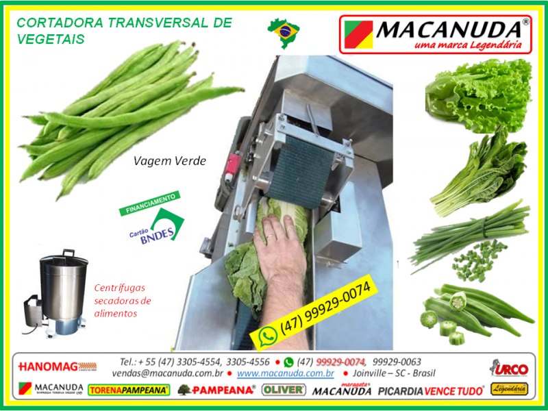 Fatiar alfaces máquina industrial marca MACANUDA