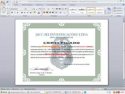 Curso livre de DETETIVE  PROFISSIONAL