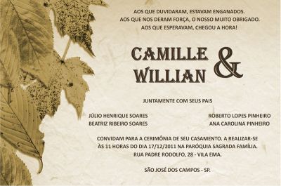 Convites de Casamento e Aniversários Personalizados