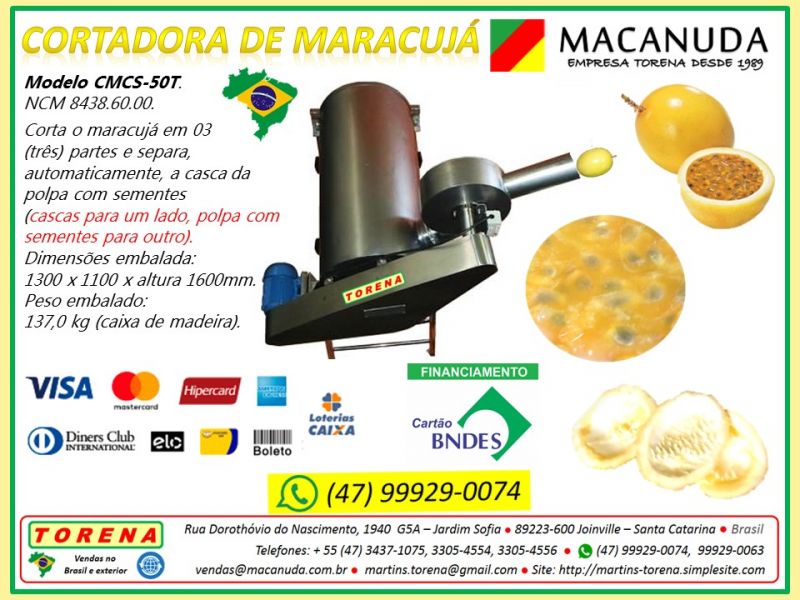 Fábrica de Máquinas para despolpar frutas, marca Macanuda