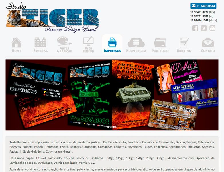 Artes Gráficas - Web Design - Impressos - Hospedagem de Web Sites