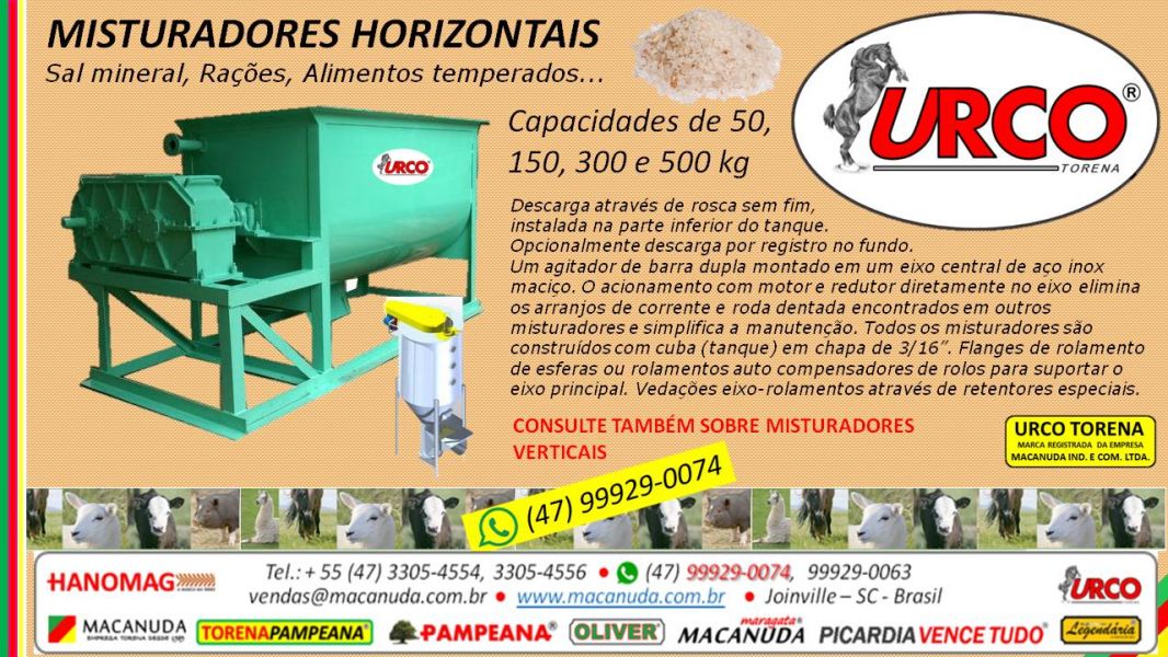 Máquina URCO TORENA amassadora de aveia para ração by Macanuda