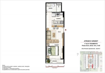 ATRIUM D'ARGENT - Apto 1 quarto 30,48m² no Noroeste