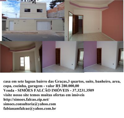 casa em sete lagoas 3 quartos 