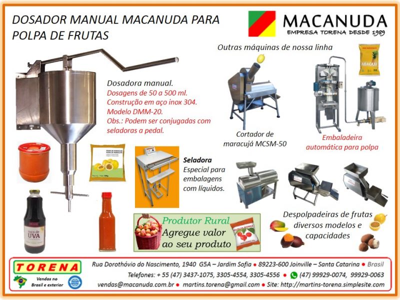 Fabricar polpa de maracujá máquinas profissionais marca MACANUDA