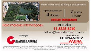 ACLIMAÇÃO APTO 170 M² 300 METROS DO PARQUE