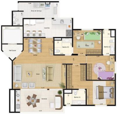 3 suítes 124m2 depósito Mooca Cond Club $800 mil