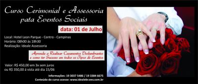 CURSO CERIMONIAL E ASSESSORIA PARA EVENTOS SOCIAIS