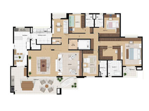 Apartamento Cena Golf - 266m² - 4 vagas - Pronto - Glaucia 7765 7667