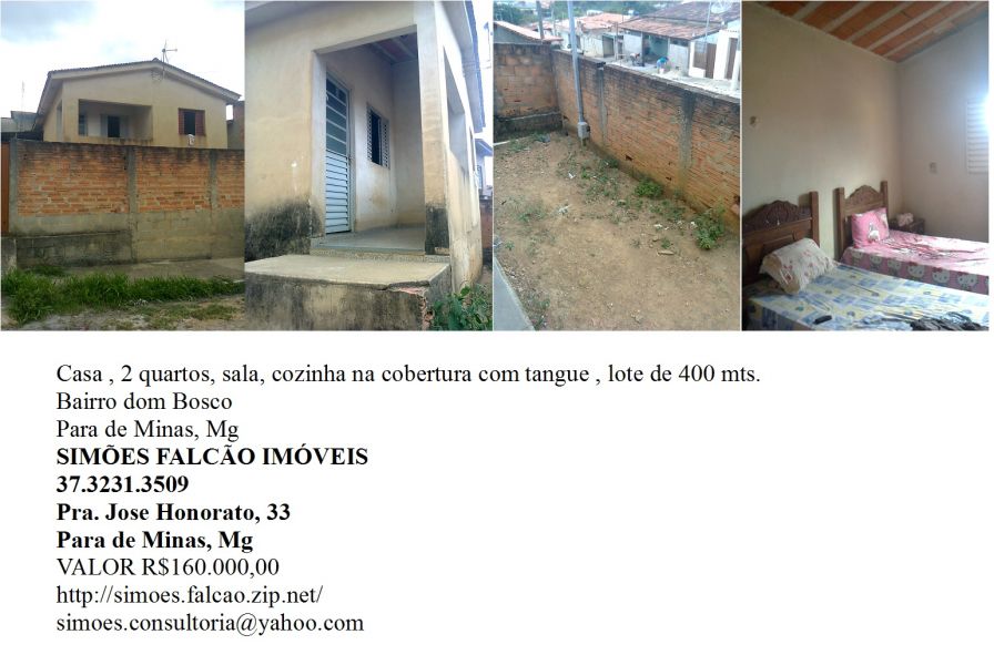 Casa 2 quartos bairro dom bosco para de Minas, MG