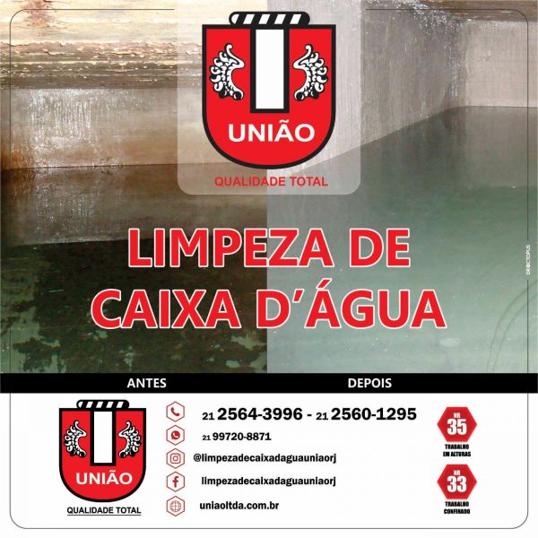 União serviços de limpeza de caixa de água