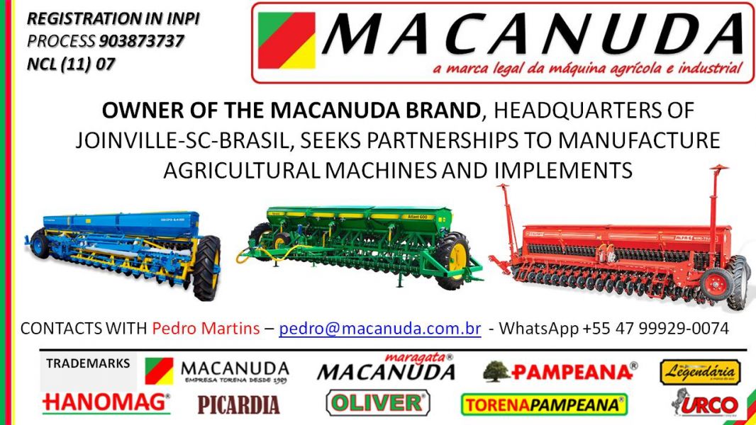 CULTIVADOR AGRÍCOLA MACANUDA, Dona da Marca Busca Parcerias