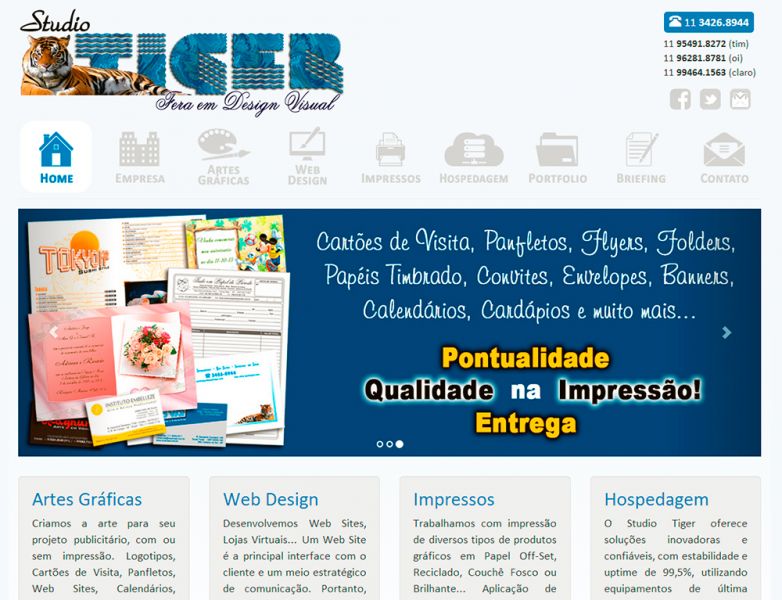 Artes Gráficas - Web Design - Impressos - Hospedagem de Web Sites