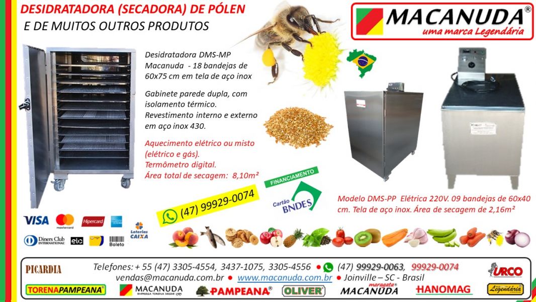 Desidratadora gabinete em chapa de aço inox MACANUDA