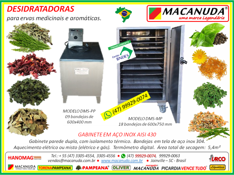 Desidratar Frutas Máquinas Industriais marca Macanuda