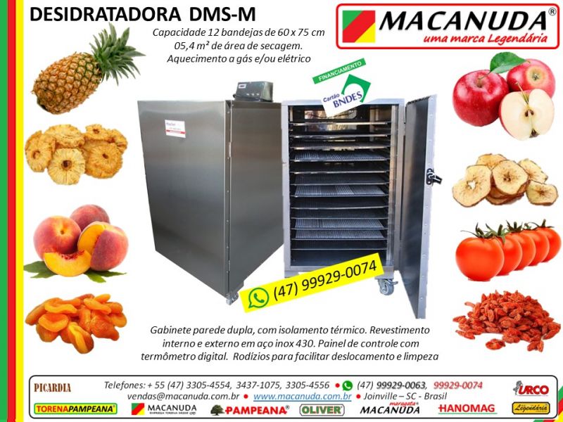 Desidratadora gabinete em chapa de aço inox MACANUDA