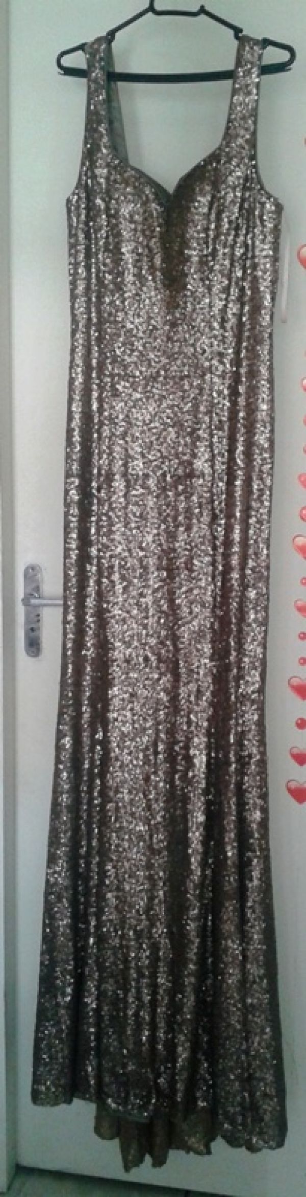 Vestido Longo Dourado Lantejolas Pronta Entrega No Brasil G