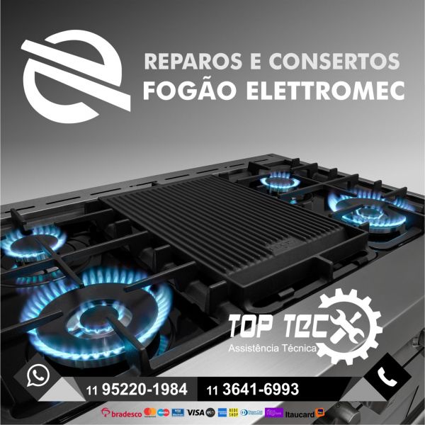 Consertos para fogões, forno, cooktop da Elettromec