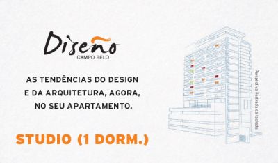 Apartamento Diseño Campo Belo 36 m² (Studio) 1 dorm e 1 vaga R$341.000