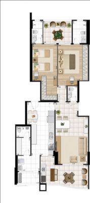 Apto a venda em Santos - Lançamento em agosto/12 - Grupo Mendes - Terrazas Ponta da Praia - Santos