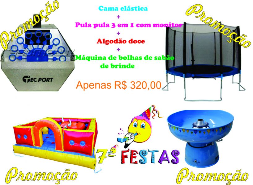 Aluguel de cama elásticas, piscina de bolinhas, pula pula, algodão doce, máquina de saltar blohas