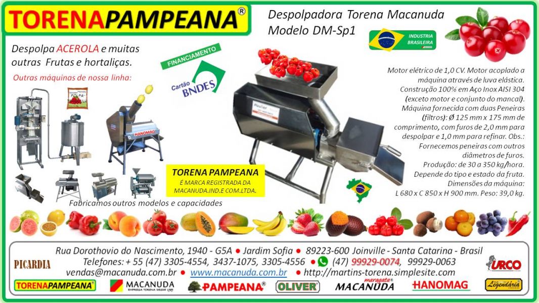Máquina para polpa de frutas TORENA