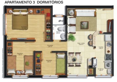 APARTAMENTO 3 DORMITORIOS ZONA SUL PORTO ALEGRE RS