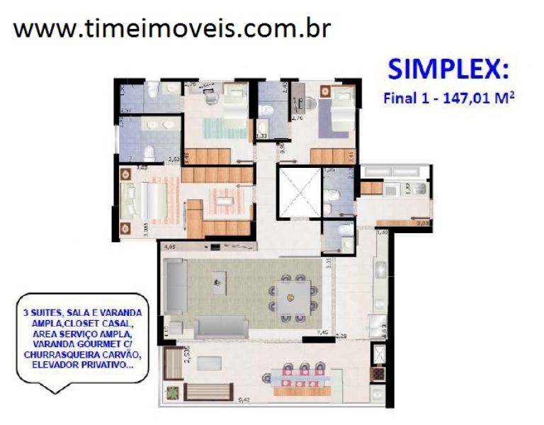 Residencial Mundi Square - 03 suítes, 03 vagas de Garagem. St. Marista Goiânia.