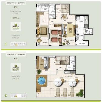 PRIVILEGE - Cobertura Duplex 2 qtos 149,90m² no Noroeste