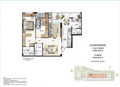 MONTPARNASSE - Apto 2 quartos 86m² no Noroeste