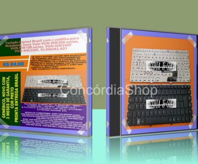 Teclado com ç BR para Note Sony Vaio VGN-NW 100 200 Series