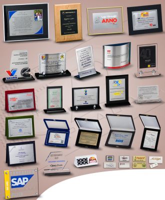 Diplomas e certificados em metal, aço inox e escovado