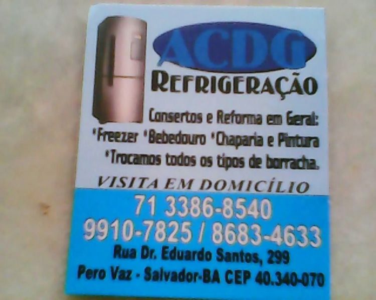 ACDG REFRIGERAÇÃO conserto de geladeira