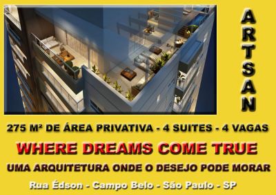 ARTSAN - CAMPO BELO - 4 DORMS. 4 VAGAS -  275,00M²