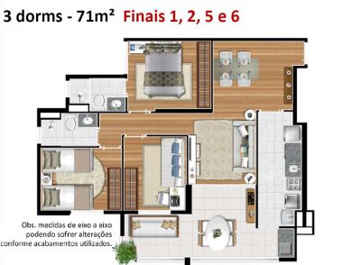 Apartamentos de 2 ou 3 dormitórios com 1 suíte,varanda gourmet integrada a cozinha e 2 vagas